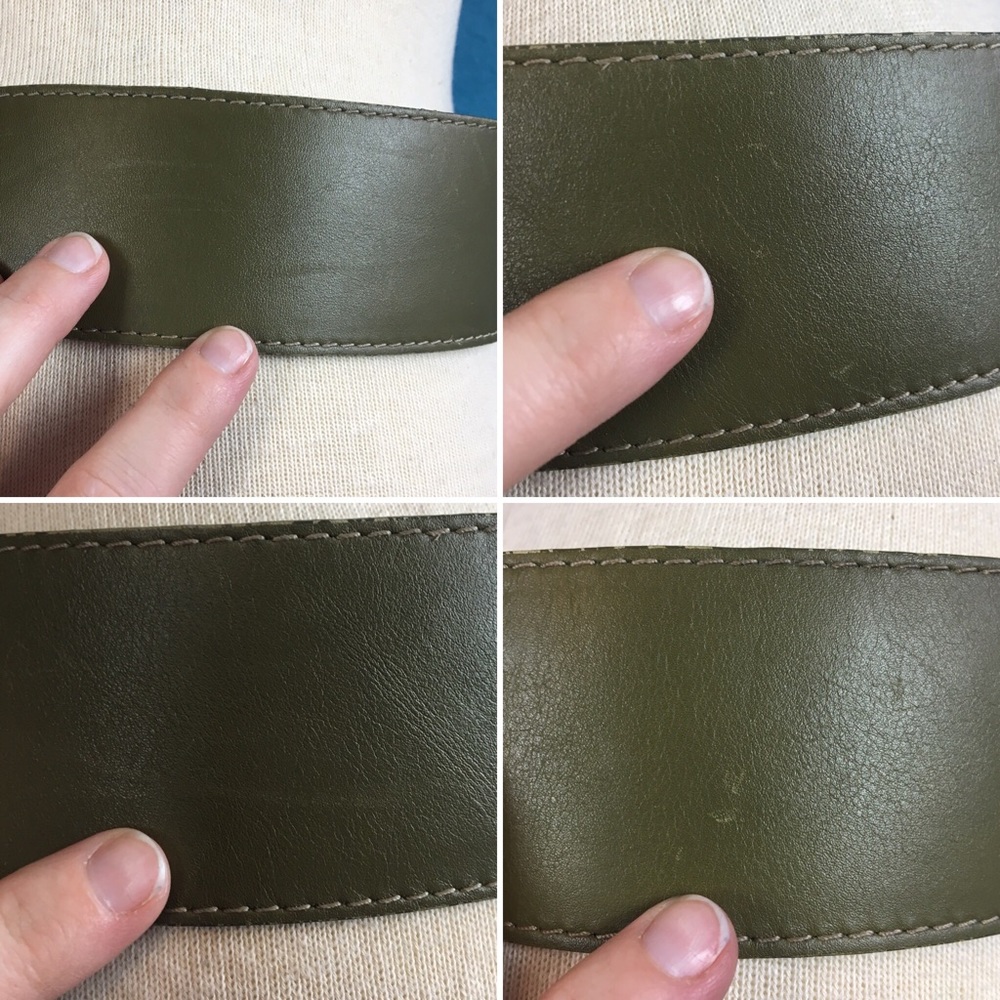 Vtg Carlisle green leather adjustable belt S - Picture 8 of 8